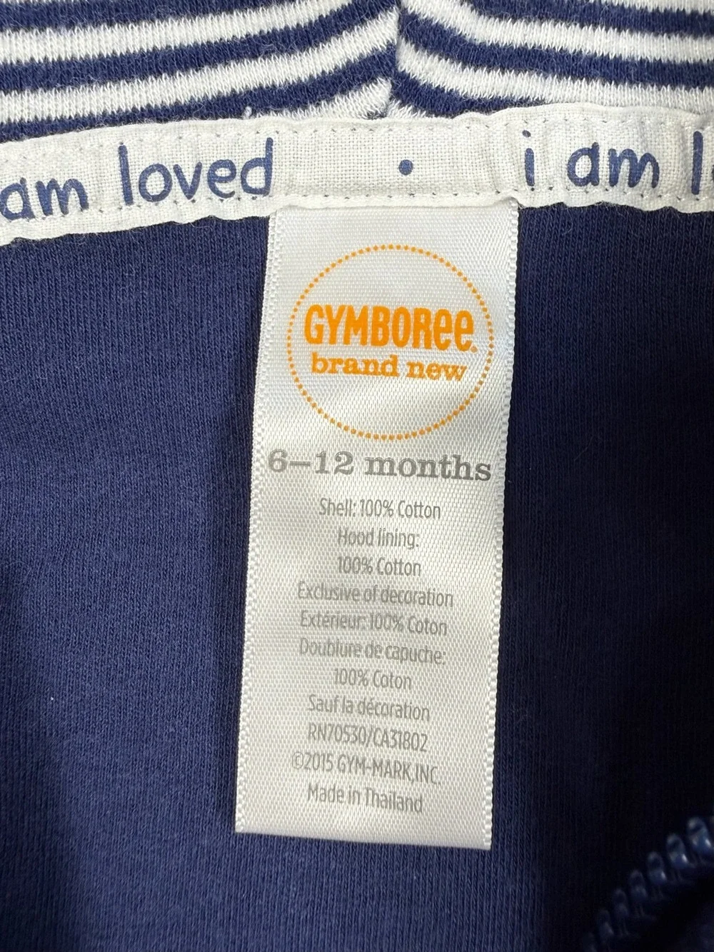GYMBOREE 2015 Whale Watching Nautical Hooded Jacket 6-12‎ Months Coastal Preppy